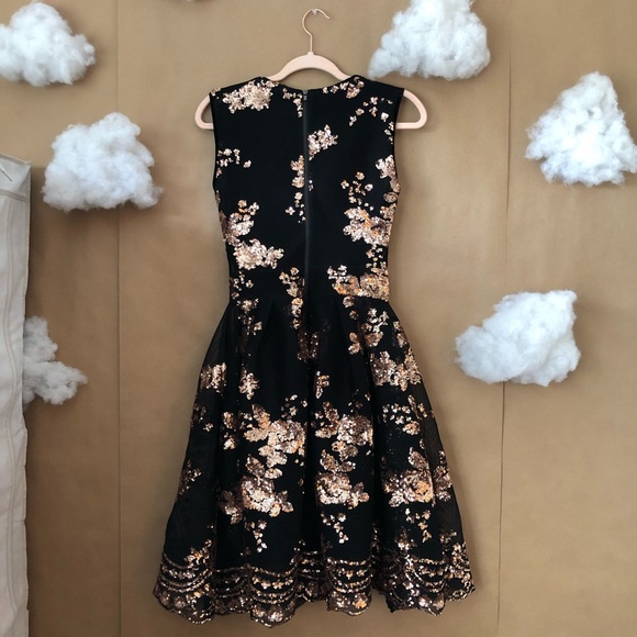 Maje Black and Gold Midi Dress - Picture 5 of 5